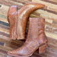 Brown Snakeskin Booties