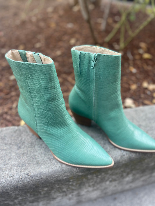 Turquoise Snake Booties